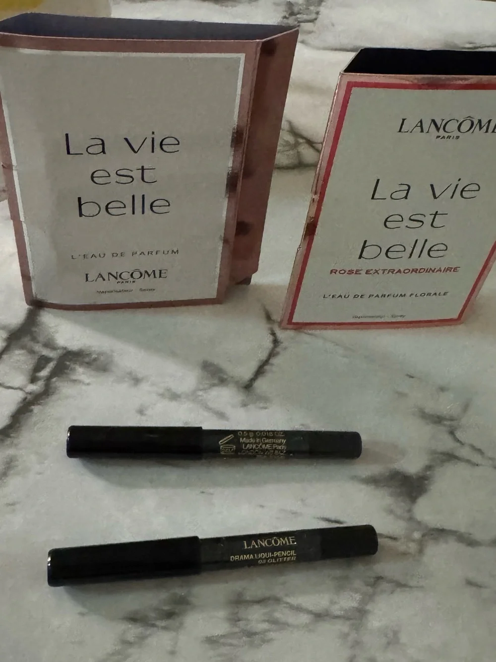 Lancôme Serum,Mascara,Eyes pencil ✏️, Parfumerie travel set.